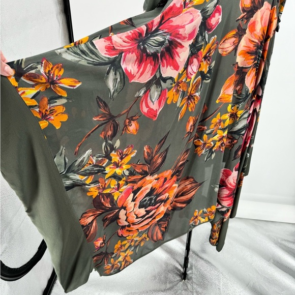 Soft Surroundings Provincia Green Floral 1/4 Sleeve Maxi Women's Dress Medium - Picture 7 of 10